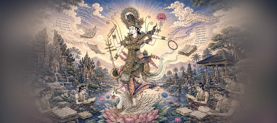 Sabda (Suara), Aksara dan Pemujaan dalam Tutūr Aji Śaraśwatī saraswati
